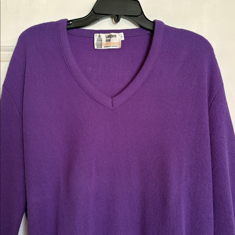 London Fog Purple V-neck Sweater